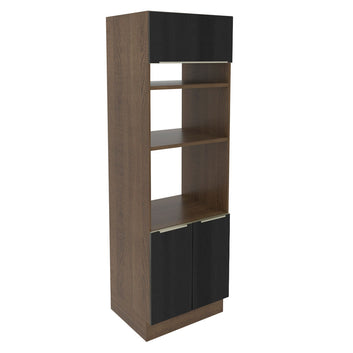 Mueble para Horno 70 cm 3 Puertas Marrón/Negro Lux Madesa