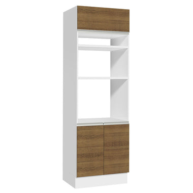 Mueble para Horno 70 cm 3 Puertas Blanco/Marrón Glamy Madesa