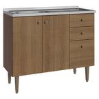 Gabinete Bajo 105 cm 3 Puertas 2 Cajones con Fregadero Marrón Gourmet Madesa