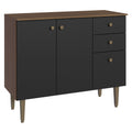 Gabinete Bajo para Fregadero 105 cm 3 Puertas 2 Cajones Marrón/Negro Gourmet Madesa
