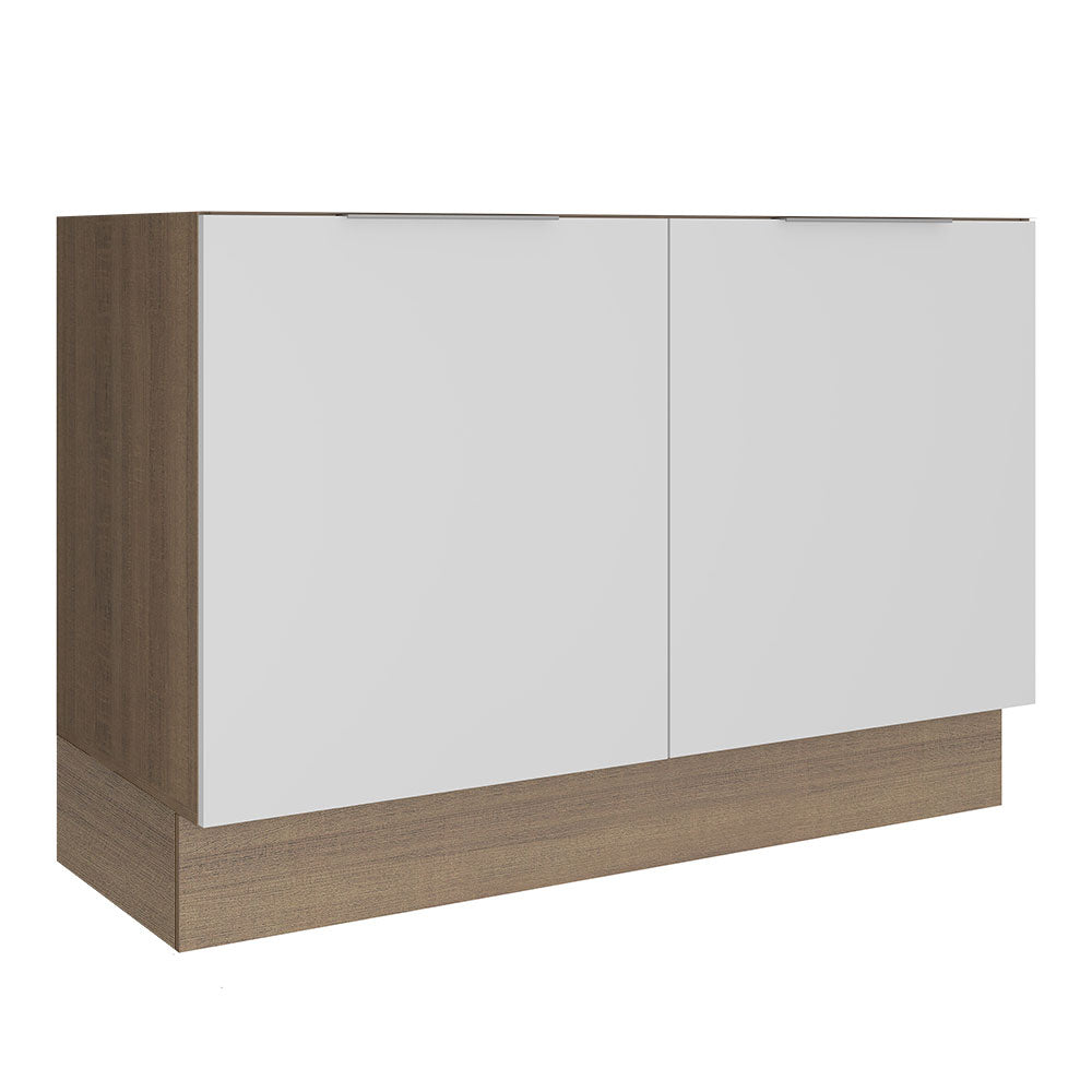 Gabinete Bajo para Fregadero 120 cm 2 Puertas Sin Encimera Marrón/Blanco Stella Madesa