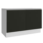 Gabinete Bajo para Fregadero 120 cm 2 Puertas Sin Encimera Blanco/Negro Glamy Madesa