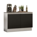Gabinete Bajo para Fregadero 120 cm 2 Puertas Blanco/Negro Glamy Madesa