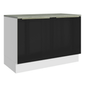 Gabinete Bajo 120 cm 2 Puertas Blanco/Negro Lux Madesa