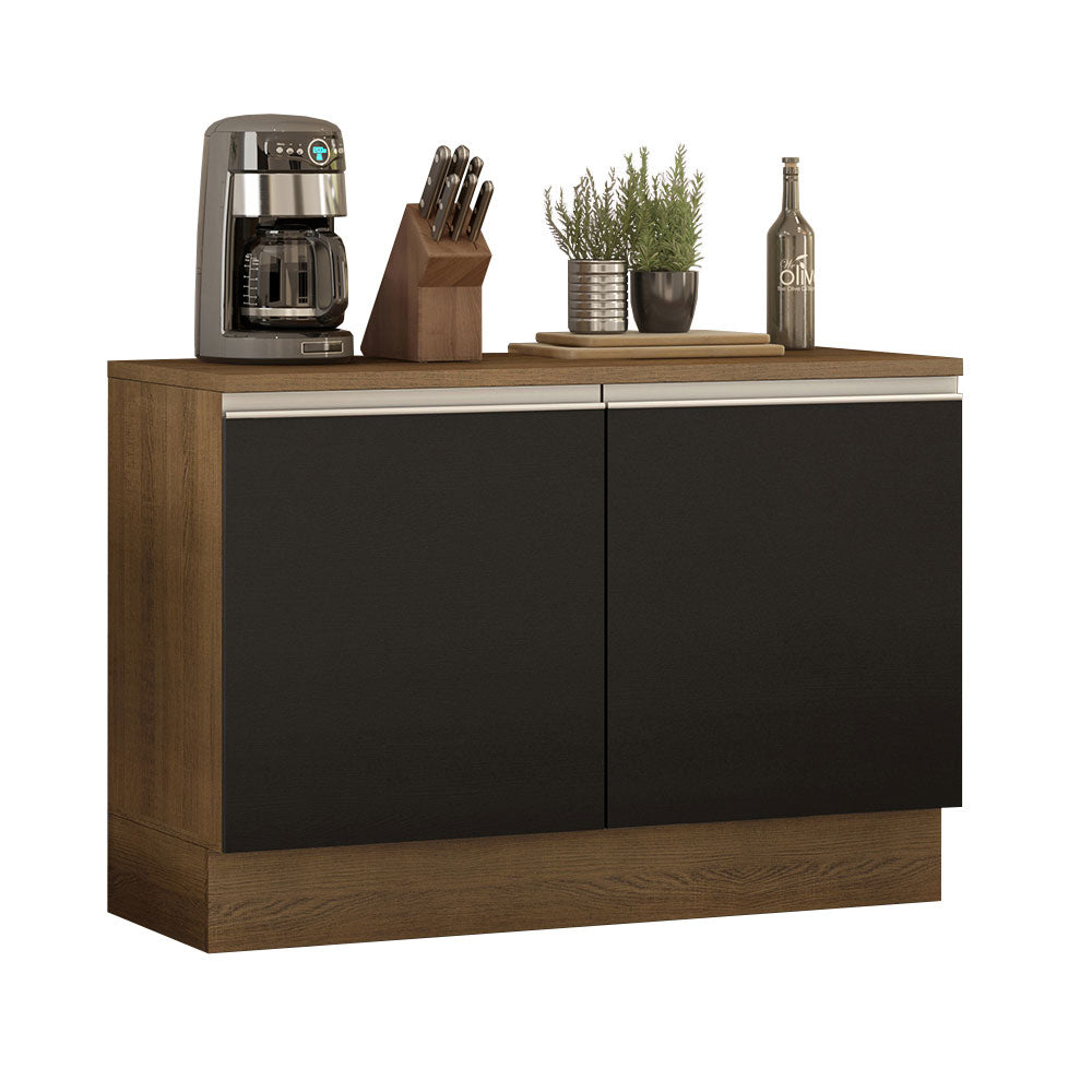 Gabinete Bajo para Fregadero 120 cm 2 Puertas Marrón/Negro Glamy Madesa