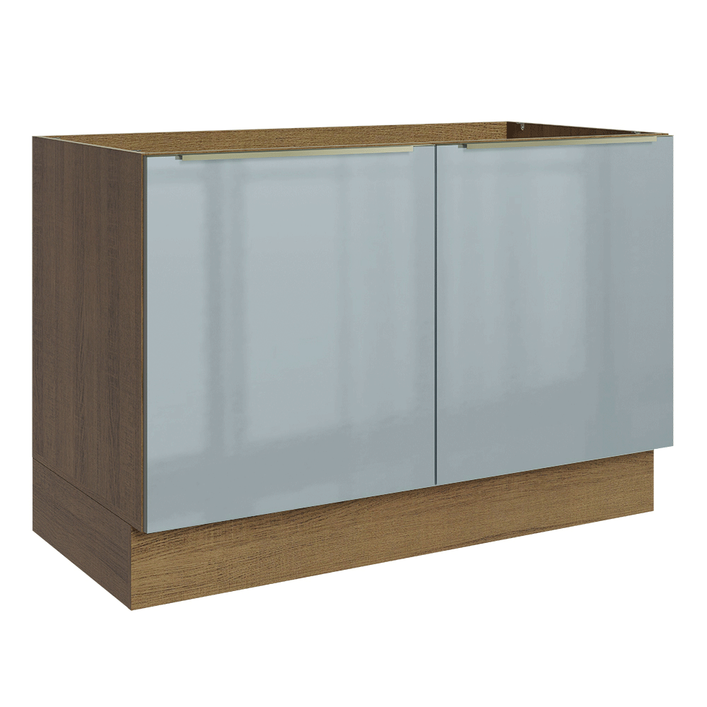 Gabinete Bajo para Fregadero 120 cm 2 Puertas (Sin Encimera) Marrón/Gris Lux Madesa