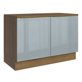 Gabinete Bajo de Cocina 120 cm 2 Puertas Marrón/Gris Lux Madesa