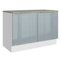 Gabinete Bajo 120 cm 2 Puertas Blanco/Gris Lux Madesa