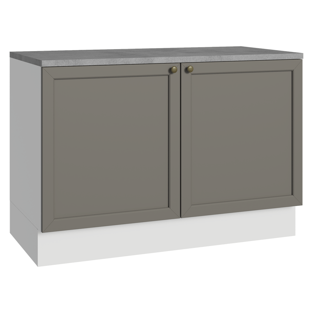 Gabinete Bajo de Cocina 120 cm 2 Puertas Blanco/Gris Vik Madesa