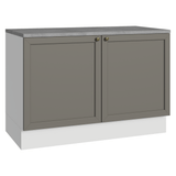 Gabinete Bajo de Cocina 120 cm 2 Puertas Blanco/Gris Vik Madesa