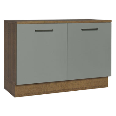 Gabinete Bajo para Fregadero 120 cm 2 Puertas (Con Encimera) Agata Marrón/Gris