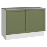 Gabinete Bajo de Cocina 120 cm 2 Puertas Blanco/Verde Vik Madesa