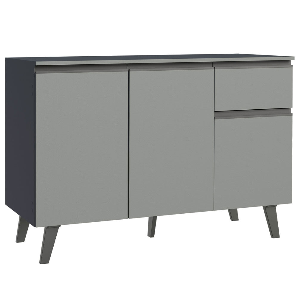 Gabinete Bajo 120 cm 1 Cajón 3 Puertas Gris Nice Madesa