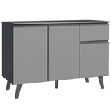 Gabinete Bajo 120 cm 1 Cajón 3 Puertas Gris Nice Madesa