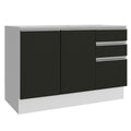 Gabinete Bajo para Fregadero 120 cm 2 Puertas 3 Cajones Sin Encimera Blanco/Negro Glamy Madesa