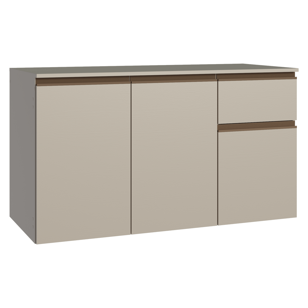 Gabinete Bajo para Fregadero 120 cm 3 Puertas 1 Cajón Sin Patas Nice Crema