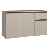 Gabinete Bajo para Fregadero 120 cm 3 Puertas 1 Cajón Sin Patas Nice Crema