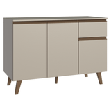 Gabinete Bajo de Cocina 120 cm 3 Puertas 1 Cajón Con Patas Crema Nice Madesa