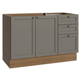 Gabinete Bajo para Fregadero 120 cm 2 Puertas 3 Cajones (Sin encimera) Marrón/Gris Vik Madesa