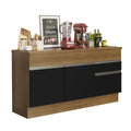Gabinete Bajo para Fregadero 150 cm 2 Puertas 2 Cajones Marrón/Negro Glamy Madesa