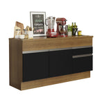 Gabinete Bajo para Fregadero 150 cm 2 Puertas 2 Cajones Marrón/Negro Glamy Madesa