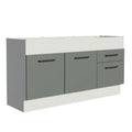 Gabinete Bajo para Fregadero 150 cm 2 Puertas 2 Cajones Sin Encimera Blanco/Gris Agata Madesa