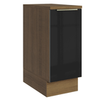 Gabinete Bajo 35 cm 1 Puerta Marrón/Negro Lux Madesa