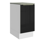 Gabinete Bajo 40 cm 1 Puerta Blanco/Negro Lux Madesa