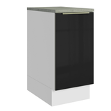 Gabinete Bajo de Cocina 40 cm 1 Puerta Blanco/Negro Lux Madesa