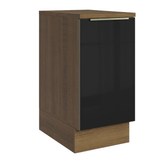 Gabinete Bajo de Cocina 40 cm 1 Puerta Marrón/Negro Lux Madesa