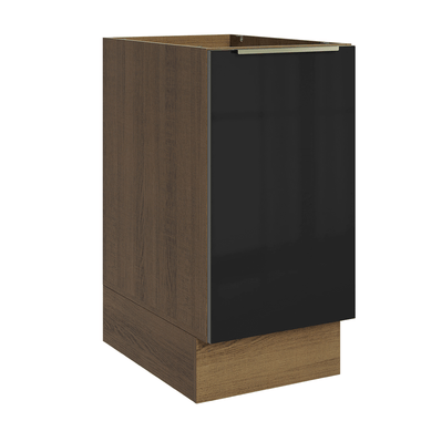 Gabinete Bajo 40 cm 1 Puerta Sin Encimera Marrón/Negro Lux Madesa