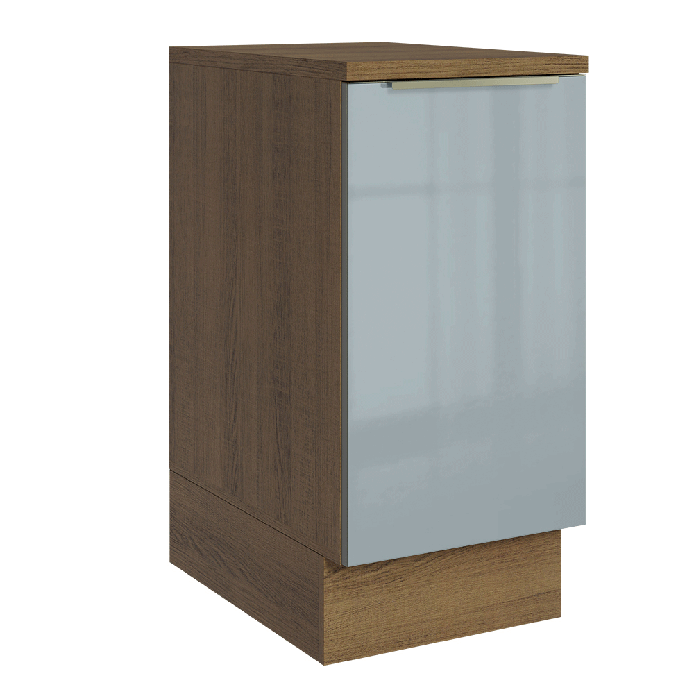 Gabinete Bajo de Cocina 40 cm 1 Puerta Marrón/Gris Lux Madesa