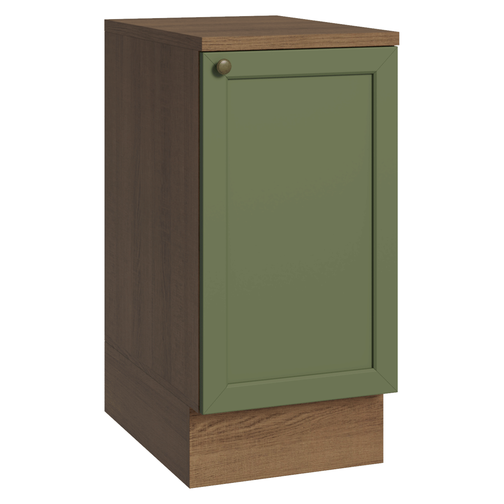 Gabinete Bajo de Cocina 40 cm 1 Puerta Marrón/Verde Vik Madesa