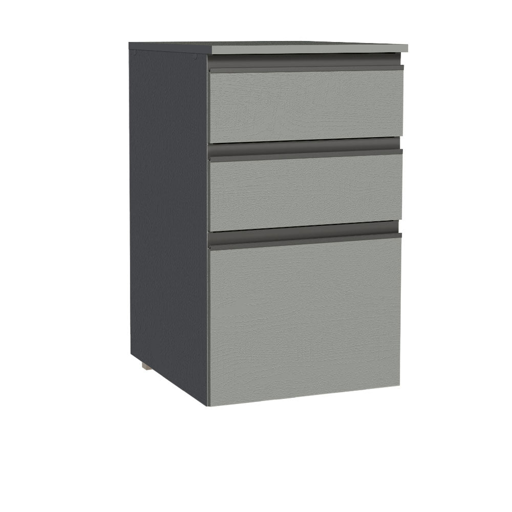 Gabinete Bajo 40 cm 3 Cajones Sin Patas Nice Gris