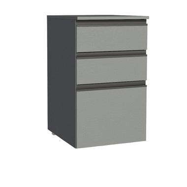 Gabinete Bajo 40 cm 3 Cajones Gris Nice Madesa