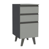 Gabinete Bajo 40 cm 3 Cajones Con Patas Gris Nice Madesa