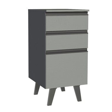 Gabinete Bajo 40 cm 3 Cajones Gris Nice Madesa