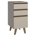 Gabinete Bajo 40 x 52 cm 3 Cajones con Patas Crema Nice Madesa