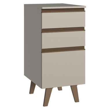 Gabinete Bajo 40 cm 3 Cajones Crema Nice Madesa