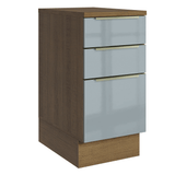 Gabinete Bajo de Cocina 40 cm 3 Cajones Marrón/Gris Lux Madesa