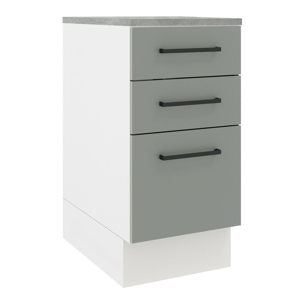 Gabinete Bajo 40 cm 3 Cajones Blanco/Gris Agata Madesa