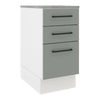 Gabinete Bajo 40 cm 3 Cajones Blanco/Gris Agata Madesa