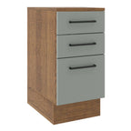 Gabinete Bajo 40 cm 3 Cajones Marrón/Gris Agata Madesa