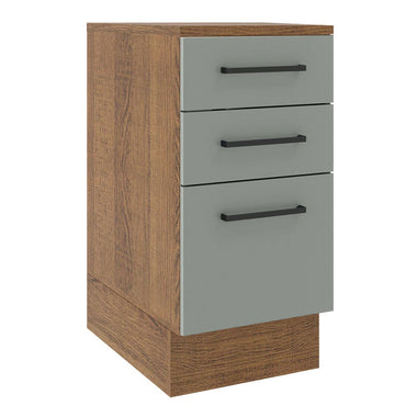 Gabinete Bajo 40 cm 3 Cajones Marrón/Gris Agata Madesa