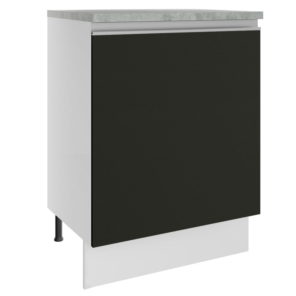 Gabinete Bajo 60 cm 1 Puerta Blanco/Negro Glamy Madesa