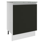 Gabinete Bajo 60 cm 1 Puerta Blanco/Negro Glamy Madesa