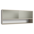 Gabinete Superior 120 cm 2 Puertas Corredizas de Vidrio 1 Nicho Crema Nice Madesa 01