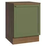 Gabinete Bajo de Cocina 60 cm 1 Puerta Marrón/Verde Vik Madesa