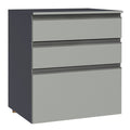 Gabinete Bajo 60 cm 3 Cajones Gris Nice Madesa