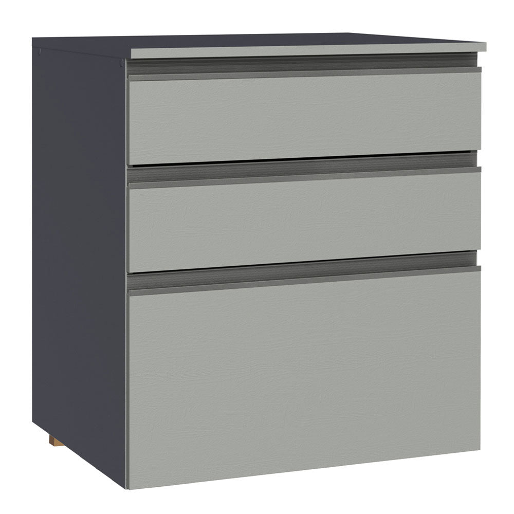 Gabinete Bajo 60 cm 3 Cajones Sin Patas Nice Gris